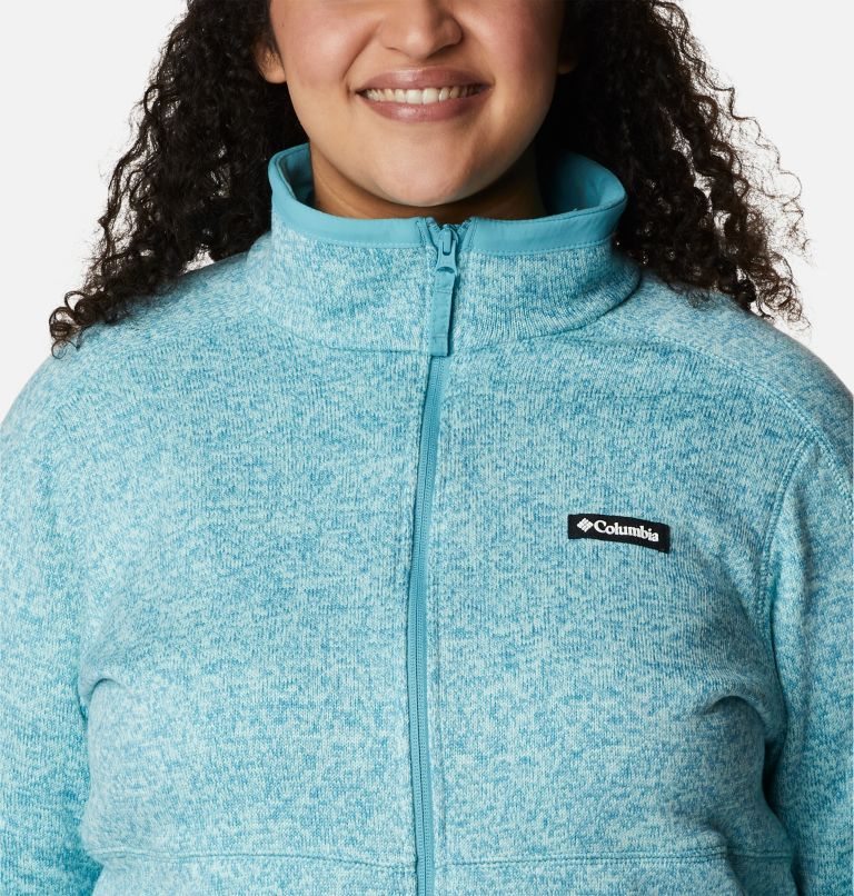 Jachete Din Lână Columbia Pulovere Weather Full Zip Dama Turcoaz | Plus Size XM1A9Z87Q